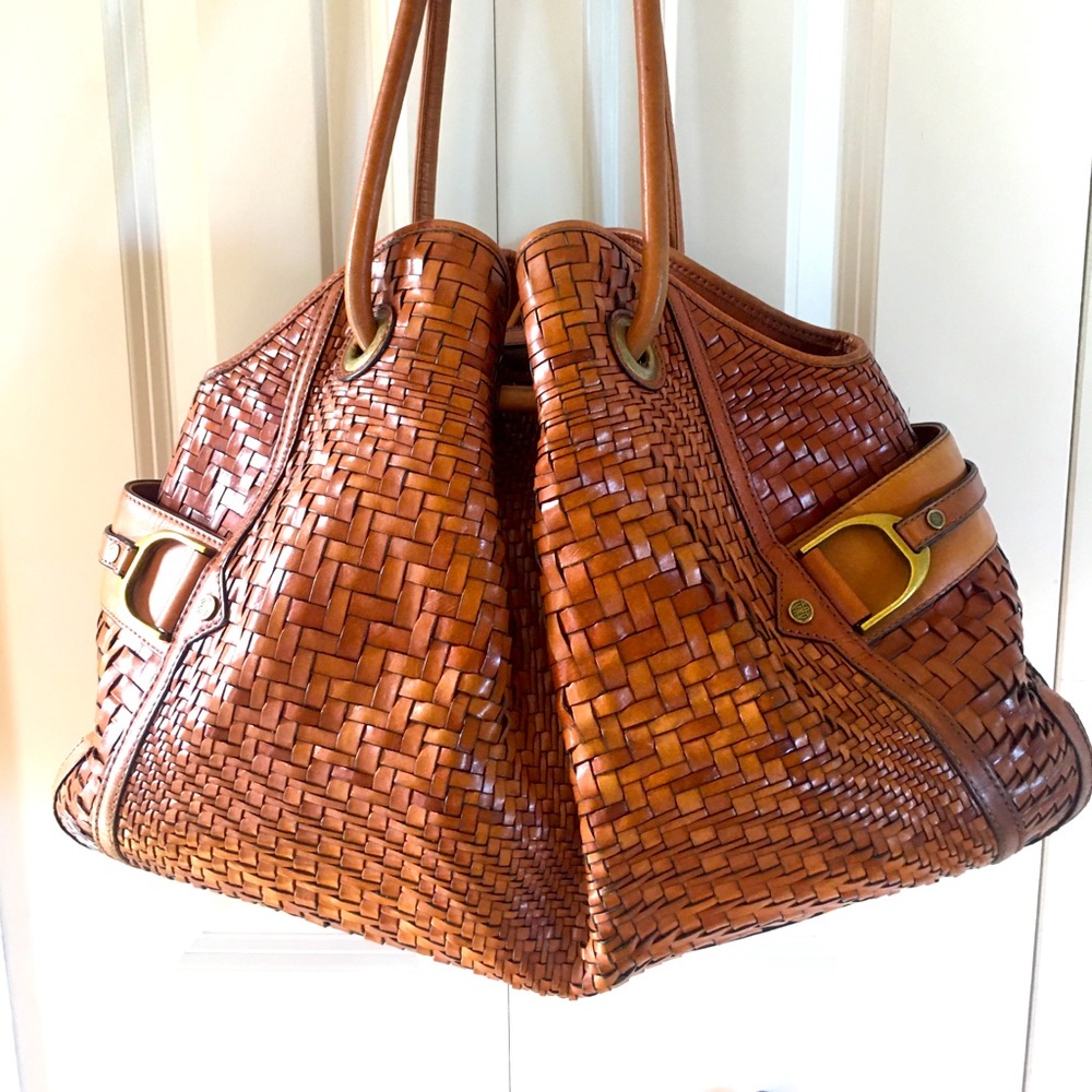 Cole Haan Leather Weave Handbag - Brown